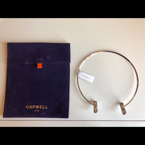 Capwell Silver Bar Collar Necklace - Picture 2 of 3